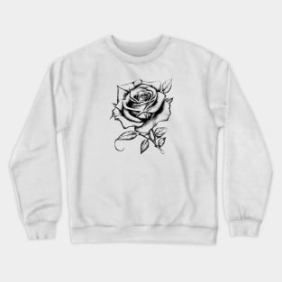 Black Rose Flower Crewneck Sweatshirt